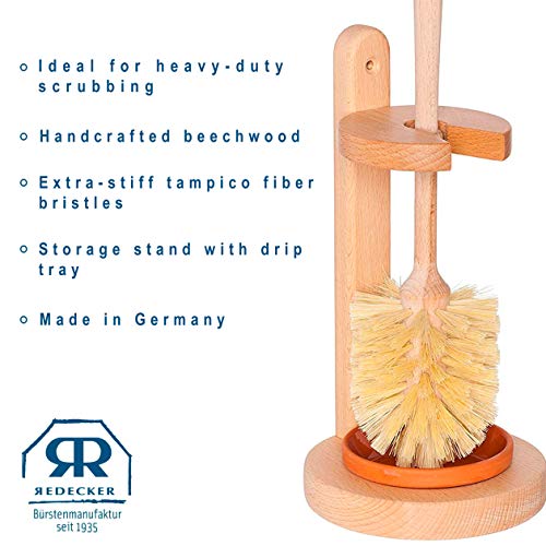 Toilet Brush | Durable Natural Bristles, Heat-Resistant, 9-7/8 inches