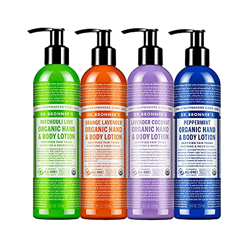 Body Lotion | Variety Pack, 8 oz - Peppermint, Lavender Coconut, Orange Lavender, Patchouli Lime