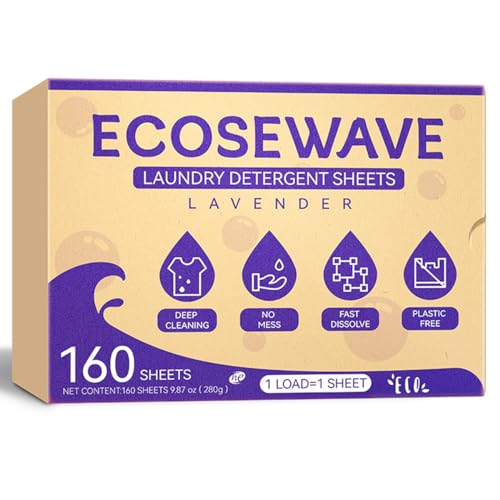 Laundry Detergent Sheets | 160 Sheets, Lavender Scent, Eco-Friendly, Hypoallergenic