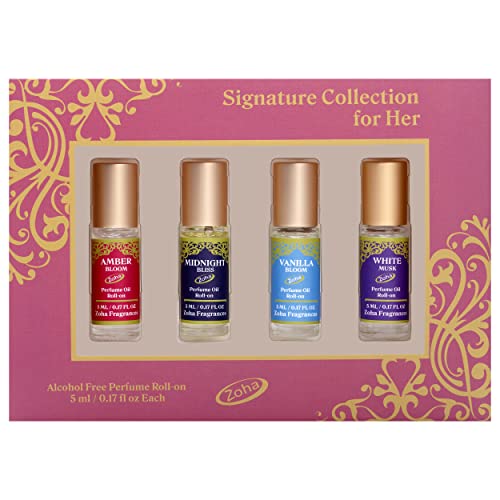 Perfume Gift Set | Alcohol-Free, Hypoallergenic, Vegan, Four 5 ml Roll-Ons