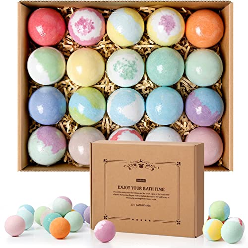 Bath Bombs Set | 20 pcs, Natural Shea Butter, Moisturizing, Handmade