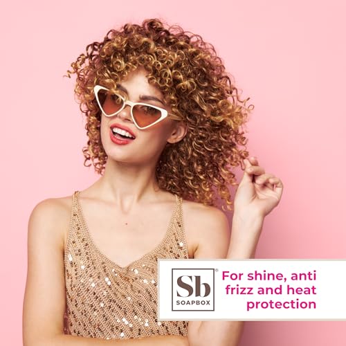 Soapbox Shield and Shine Heat Protectant Spray, Blowout Spray, 3-in-1 Heat Protection, Shine Boosting, Anti Frizz Hair Spray, Sulfate Free, Silicone Free, Color Safe, and Vegan Hair Products, 8oz