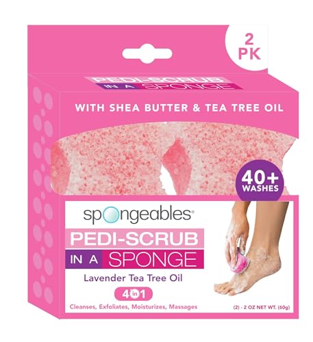 Foot Scrub Sponge | Exfoliating, Lavender Scent, 2 Count