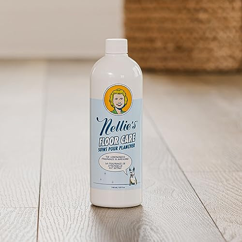 Nellie's Floor Care - Plant-Based Cleaner for Hardwood, Tile, Ceramic, and More - Removes Household Dirt and Odors - Refreshing Lemongrass Scent (25 fl oz) - Planet Friendly Cleaning Solution