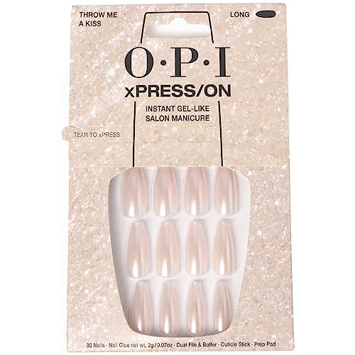 Press On Nails | Long Pink Coffin Shape, Up to 14 Days Wear, Vegan, Includes Nail Glue