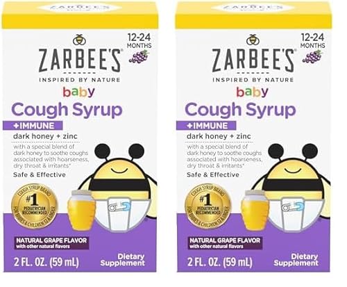 Cough Syrup | Natural Grape Flavor, 2 Fl Oz, Pack of 2