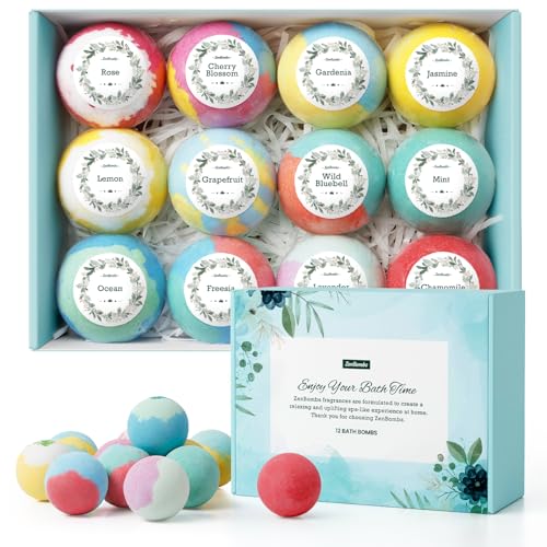 Bath Bombs | 12 Pack, Handmade with Shea Butter & Essential Oils