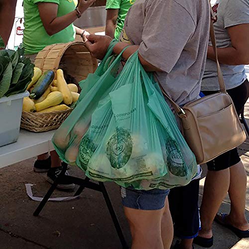 Compostable Shopping Bags | 100% Certified, 12 lb Capacity, 500 Count