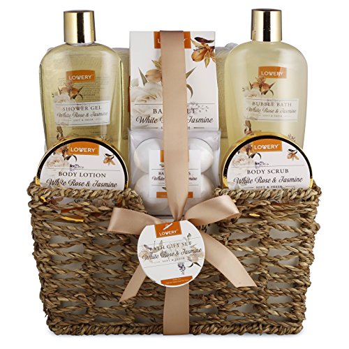 Bath and Body Set | 11 Piece Gift Basket, Shower Gel, Bubble Bath, Bath Bombs, Loofah