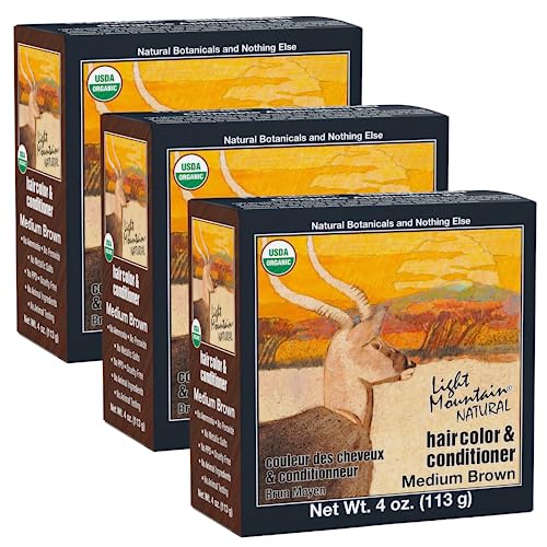 Hair Dye | Medium Brown, Organic Henna, 4 Oz (Pack of 3)