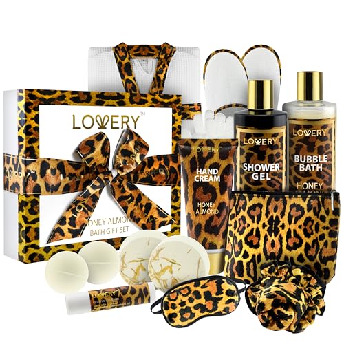 Bath and Body Set | 17 Pieces, Honey Almond Scent, Relaxing Essentials