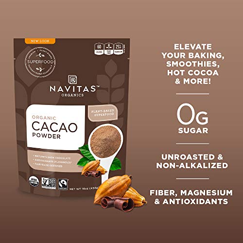 Cacao Powder | Organic, Non-GMO, Fair Trade, 16 oz. Pack of 2