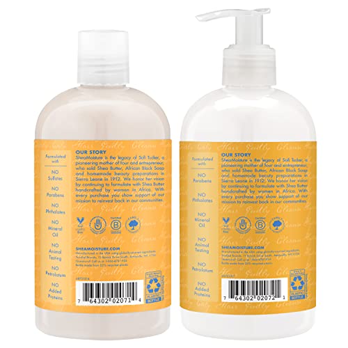 Shea Moisture Shampoo and Conditioner Set, Low Porosity Baobab and Tea Tree Oil, Low Porosity Hair Products, Soften and Balance, Shea Moisture Curly Hair Products, 13 Fl Oz Ea