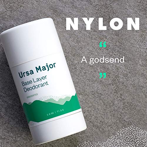 Ursa Major Natural Deodorant - Base Layer | Baking Soda-Free, Unscented, Aluminum-Free, Cruelty-Free | For Men and Women | 2.6 ounces