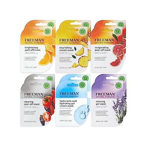 Facial Mask | 12 Piece Variety Bundle, Peel-Off, Gel & Cream, Travel Size, 0.33 fl. oz. Sachets