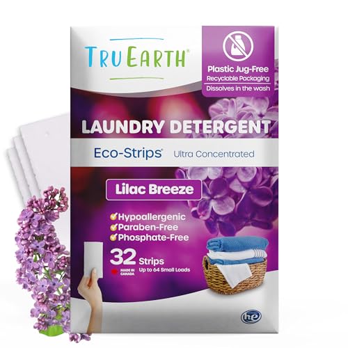 Laundry Detergent Sheets | Up to 64 Loads, Lilac Breeze, Paraben-Free, 32 Sheets