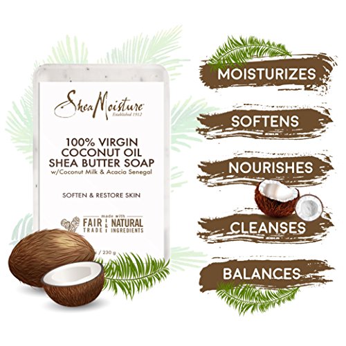 SheaMoisture SHEA MOISTURE 100% Virgin Oil Butter Soap,Coconut,8 Oz (U-BB-2690)