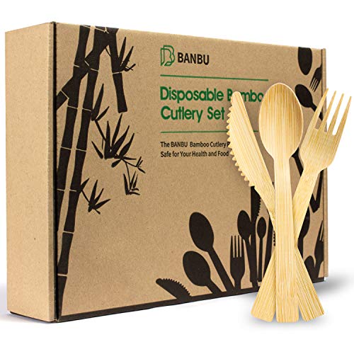 Disposable Utensils | 200 Pack, 80 Forks, 80 Spoons, 40 Knives, Compostable, Eco-Friendly