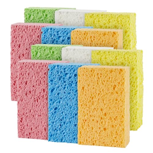 Cleaning Sponges | Non-Scratch, 12-Pack, Colorful