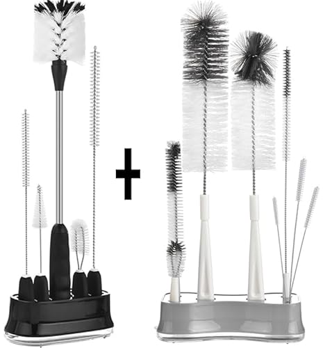 Water Bottle Brush Set | Includes Holder, Multi-Purpose Cleaning