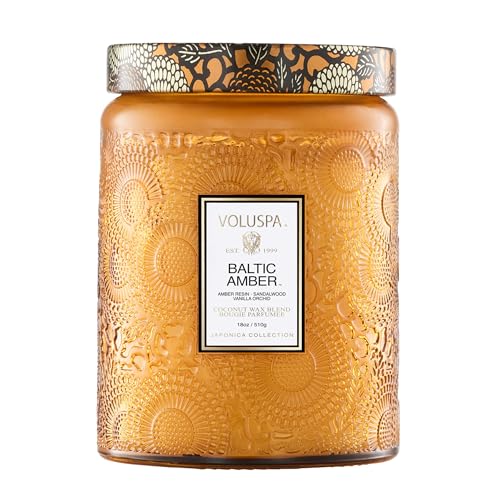 Candle | Baltic Amber, 18 oz, 100 Hour Burn Time, All Natural Coconut Wax