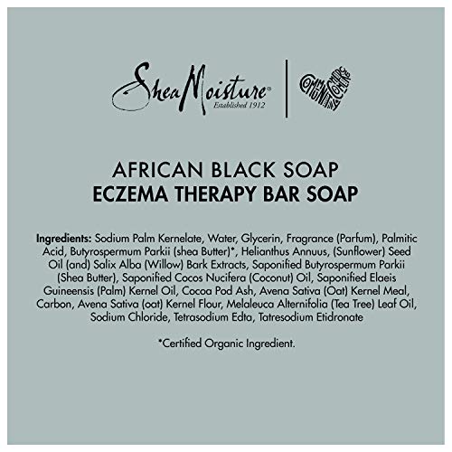 SheaMoisture Bar Soap for Eczema African Soap with Shea Butter, Black, Aloe Vera, 5 Ounce