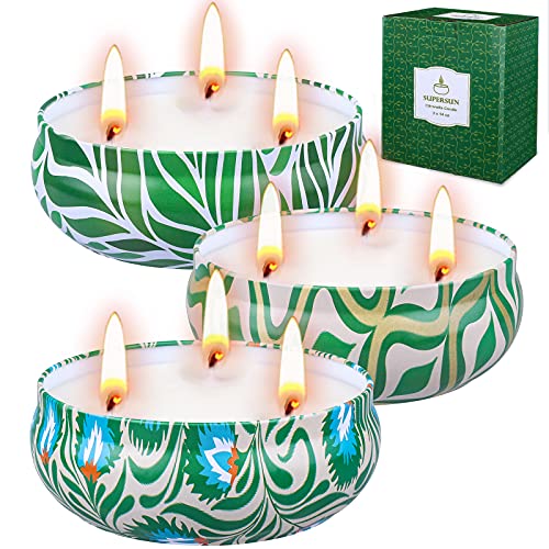 Citronella Candle | Large 3 x 14oz, 270-300 Hours Burn Time, 3-Wick Soy Wax