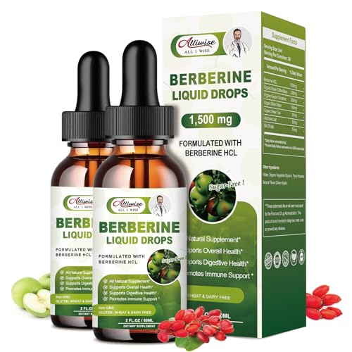 Berberine Supplement Liquid Drops | 1500mg, 4 Fl Oz, Immune & Digestive Support