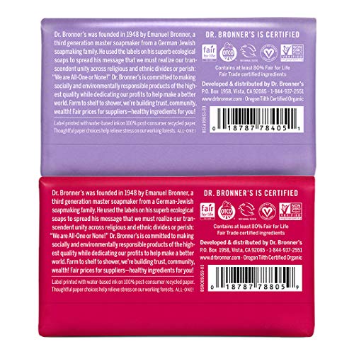 Body Soap | 2-Pack Bundle, Rose & Lavender, Organic Oils, Biodegradable, Vegan