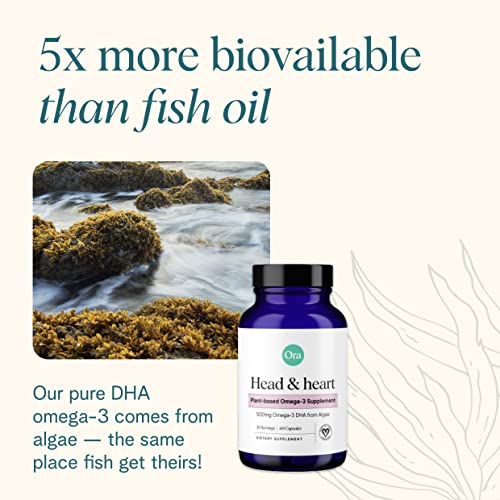 Omega 3 Supplement | 500mg DHA, 60 Capsules, Vegan, Sustainable Algae