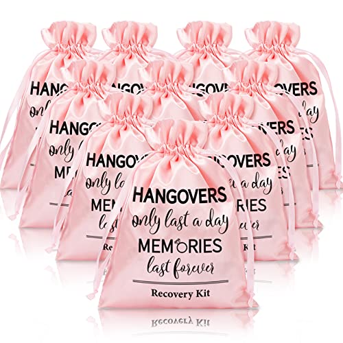 Hangover Kit Bags | 10 Pcs, Pink, 6 x 8 Inch, Drawstring Design