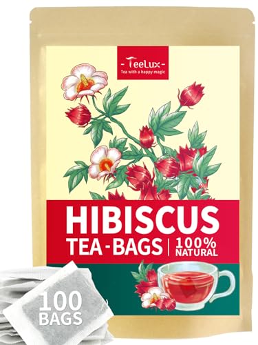 Hibiscus Tea Bags | Caffeine Free, Refreshing Tart Flavor, 100 Count