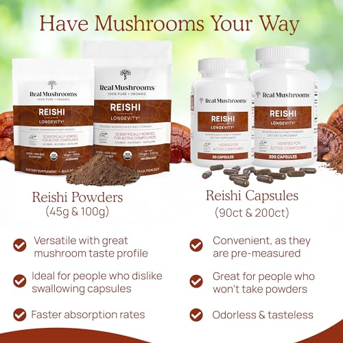 Mushroom Capsules | Organic Reishi Extract, 90 Count