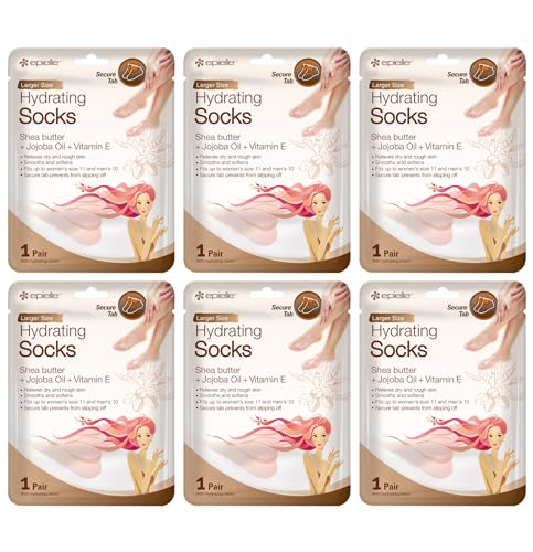 Foot Mask | 6 Pack, Moisturizing Shea Butter, Jojoba Oil, Vitamin E