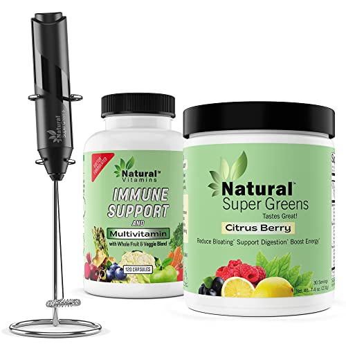 Natural Super Greens Powder | Juice & Smoothie Mix, Immune Support Multivitamin.