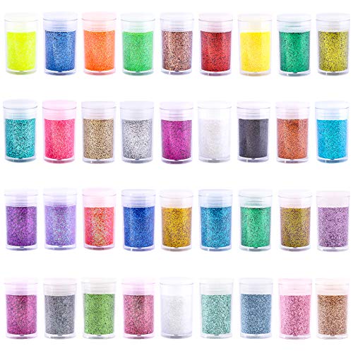 Body Glitter | Set of 36 Colors, Cosmetic Glitter for Face, Hair, and Makeup