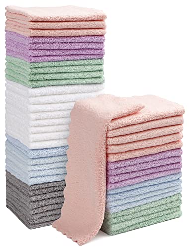 Baby Washcloths | 50-Pack, Microfiber Coral Fleece, Soft & Absorbent, 7x9 Inch