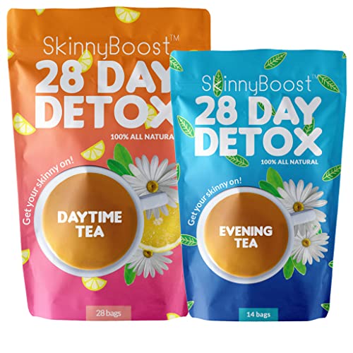 Detox Tea Kit | 28 Day Program, 1 Daytime & 1 Evening Blend, Non-GMO, Vegan