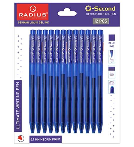 Gel Pens | 12 Pack, 0.7mm Medium Fine Point, Smooth Writing