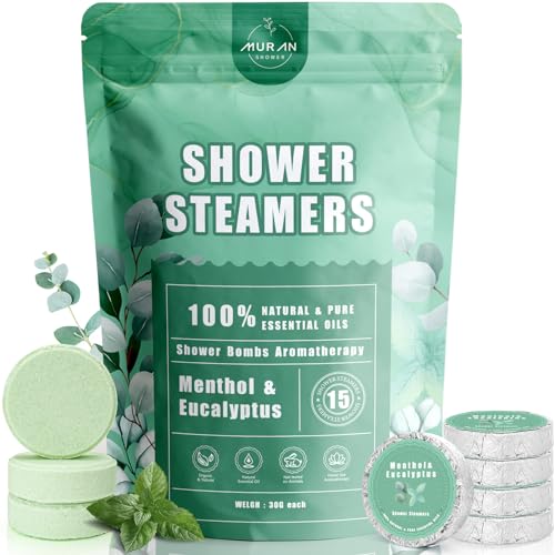 Shower Steamers | 15-Pack, Organic Menthol & Eucalyptus, Stress Relief