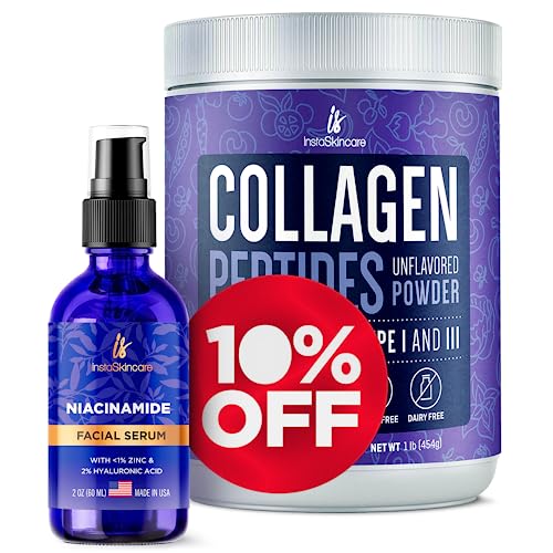 Collagen Bundle | Niacinamide Facial Serum 2 oz, Collagen Peptides Powder 1 lb