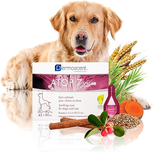 Dog Spot-On Treatment | Soothing Care for Sensitive Skin, 4 Pipettes, 45-90 lbs