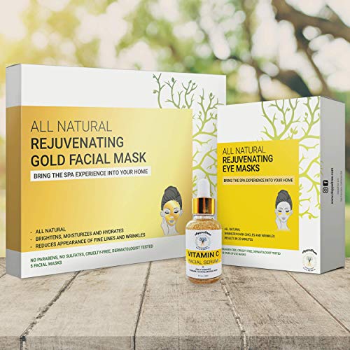 Under Eye Mask Set | Gold Mask, Facial Mask, Vitamin C Serum