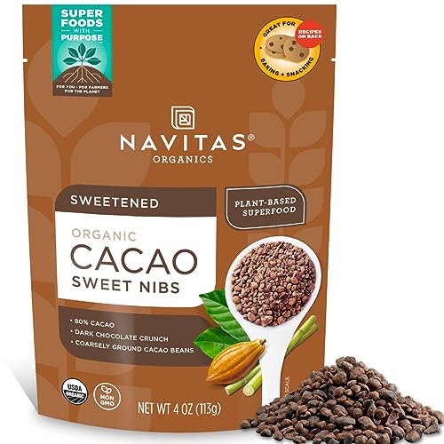 Cacao Sweet Nibs | 4oz Bag, Organic, Non-GMO, Gluten-Free