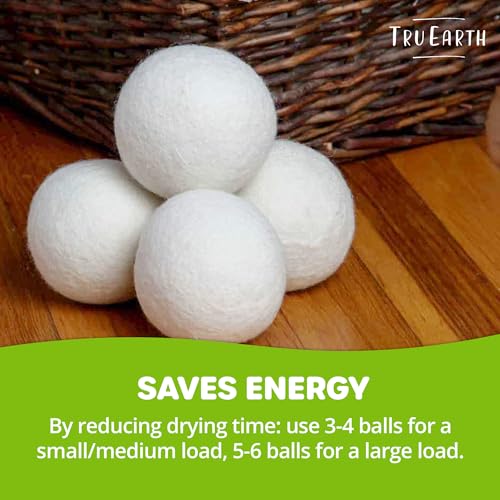 Wool Dryer Balls | Set of 4 XL, 100% Natural, Reusable, Anti-Static