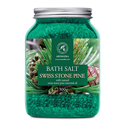 Bath Salt | Natural Swiss Stone Pine Essential Oil, 46 oz, Relaxing Aromatherapy