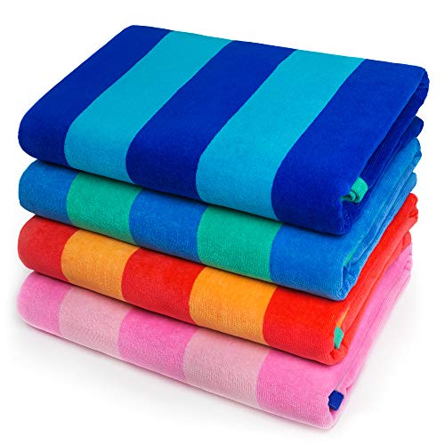 Beach Towel Set | Ultra Soft, 30 x 60 inches, 100% Cotton, Pack of 4