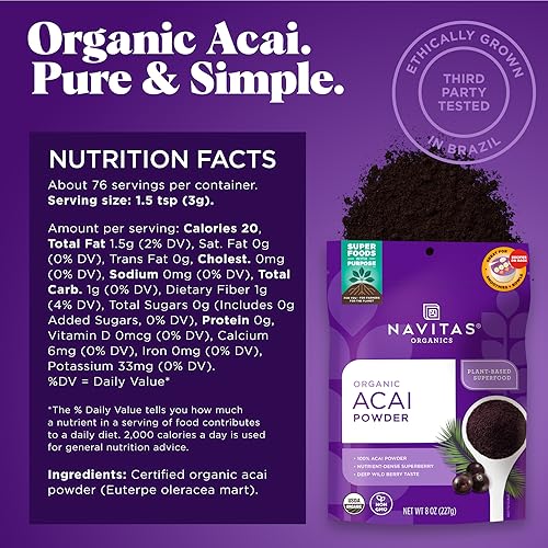 Acai Powder | 8 oz Bag, Organic, Non-GMO, Gluten-Free