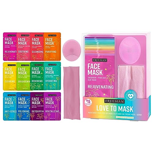 Face Mask Variety Pack | 14 Pieces, Oil Absorbing, Detoxifying, Hydrating, Exfoliating