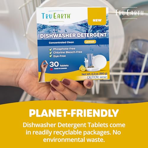 Dishwasher Detergent Tablets | Eco-Friendly, 30 Count, Lemon Scent